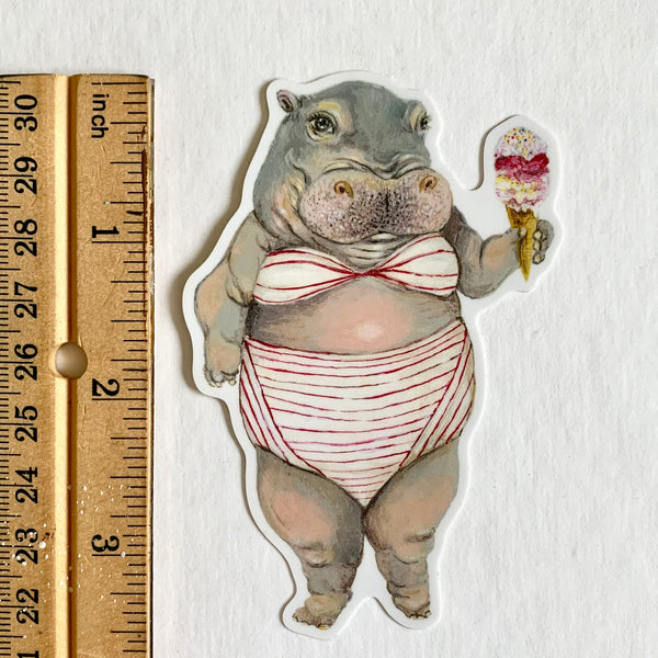 Sticker / Delores the hippo / Die Cut Vinyl Sticker – Jahna-Vashti.com