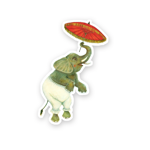 Sticker / Dancing Elephant / Die Cut Vinyl Sticker