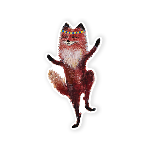Sticker / Dancing Fox Sticker / Die Cut Vinyl Sticker