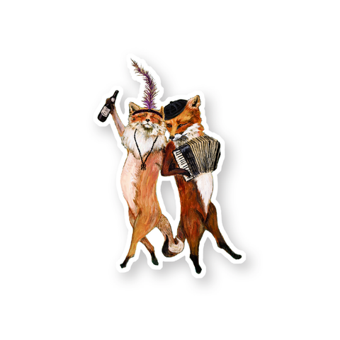 Sticker / French Foxes / Die Cut Vinyl Sticker