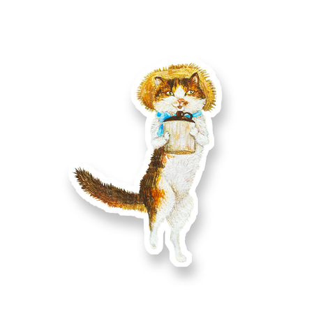 Sticker / Jug band cat sticker / Die Cut Vinyl Sticker