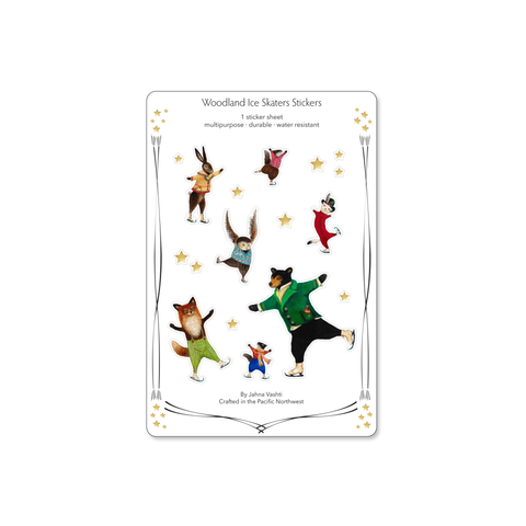 Woodland Ice Skaters Sticker Sheet