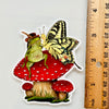 Frog & Butterfly  // Die Cut Vinyl Sticker