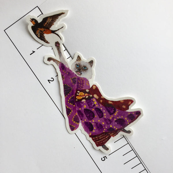Vinyl Sticker // geisha cat// Die Cut Sticker – Jahna-Vashti.com