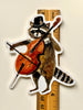 Raccoon Cellist sticker // Die Cut Vinyl Sticker