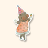 Holiday Hippo Sticker / Die Cut Vinyl Sticker