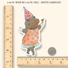 Holiday Hippo Sticker / Die Cut Vinyl Sticker