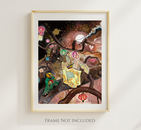 Kimono Party Art Print – Multiple Sizes Available