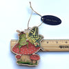 Wooden Frog & Butterfly Ornament