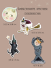 Witchy Moon Sticker Pack - Set of 4 - Animal & Celestial Vinyl Stickers