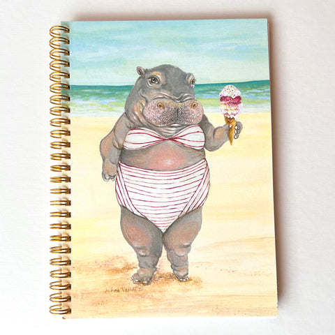 Hippo Journal / 100 pages / lined & blank pages