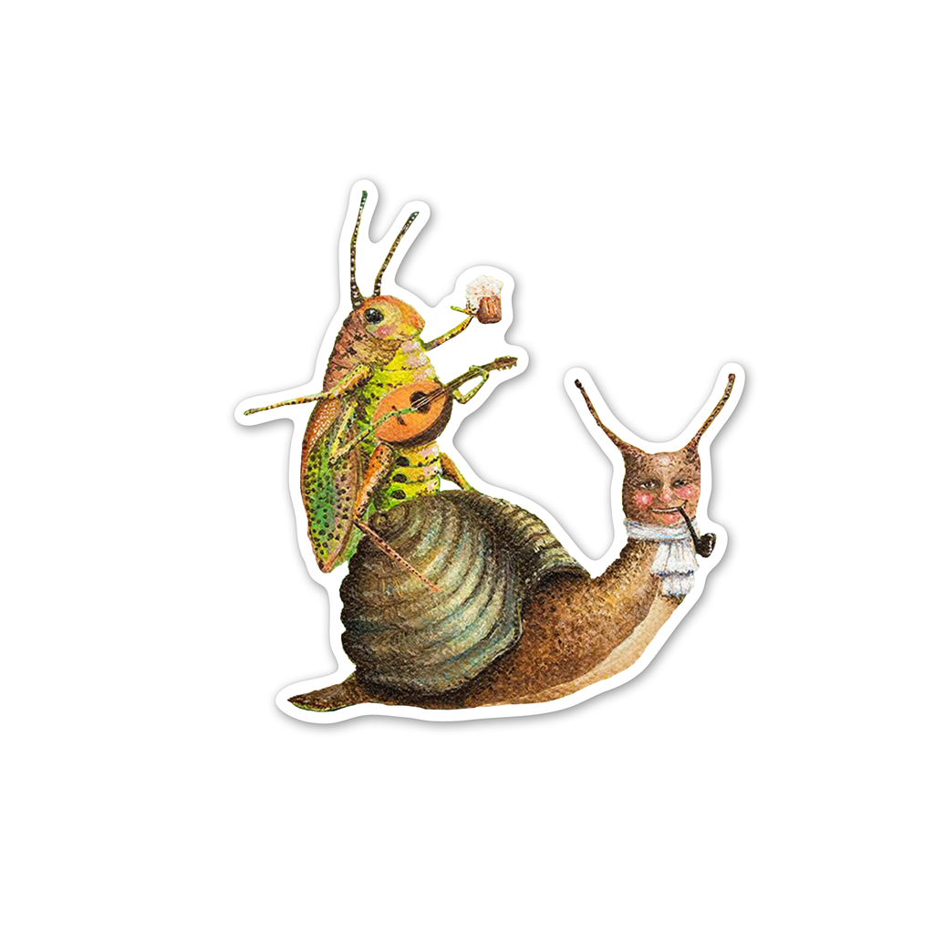 Snail & Grasshopper // Die Cut Vinyl Sticker