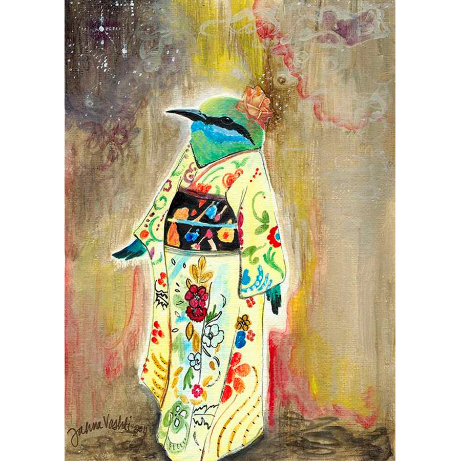 Kimono Bird Print