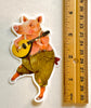 Vinyl Sticker // Clarence the Pig // Die Cut Vinyl Sticker