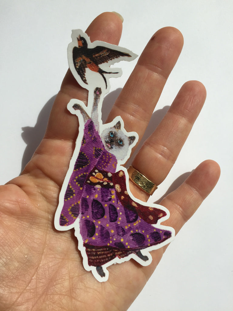 Sticker / Geisha Cat / Die Cut Sticker – Jahna-Vashti.com