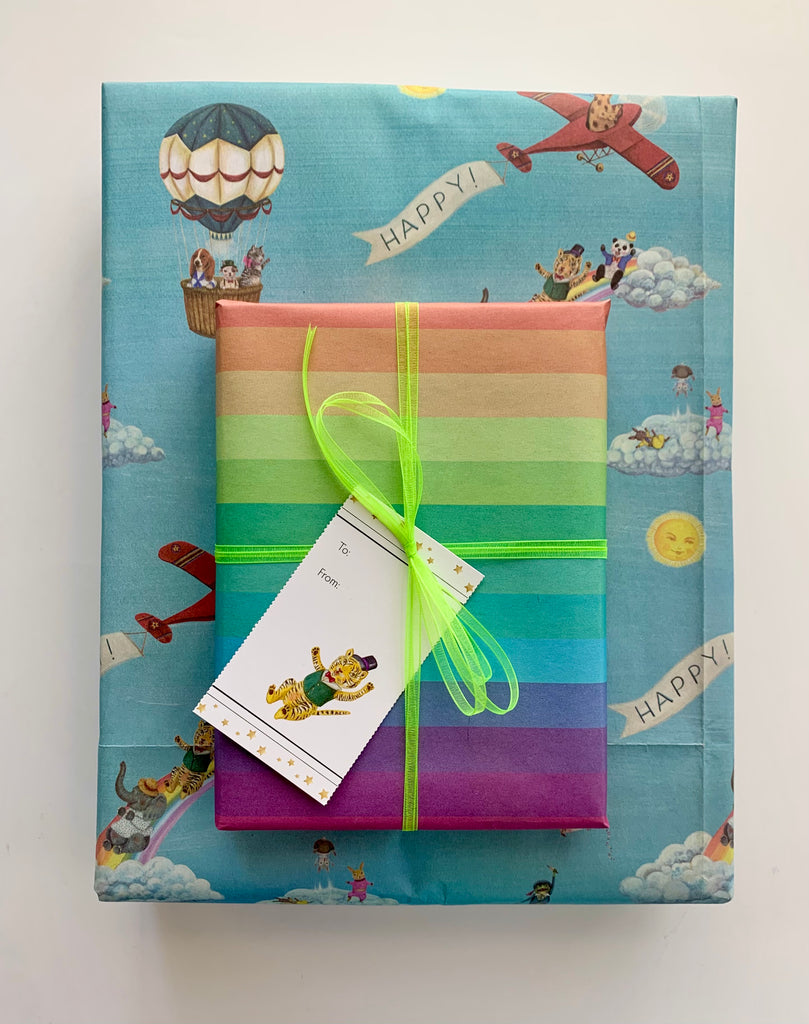 Eco Gift Wrap //  Compostable & Recyclable! // 3 sheets plus gift tags
